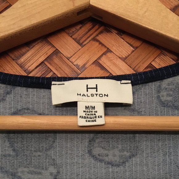 H Halston Pacific Heights Blue Eucalyptus Wrap Dress - Picture 7 of 7